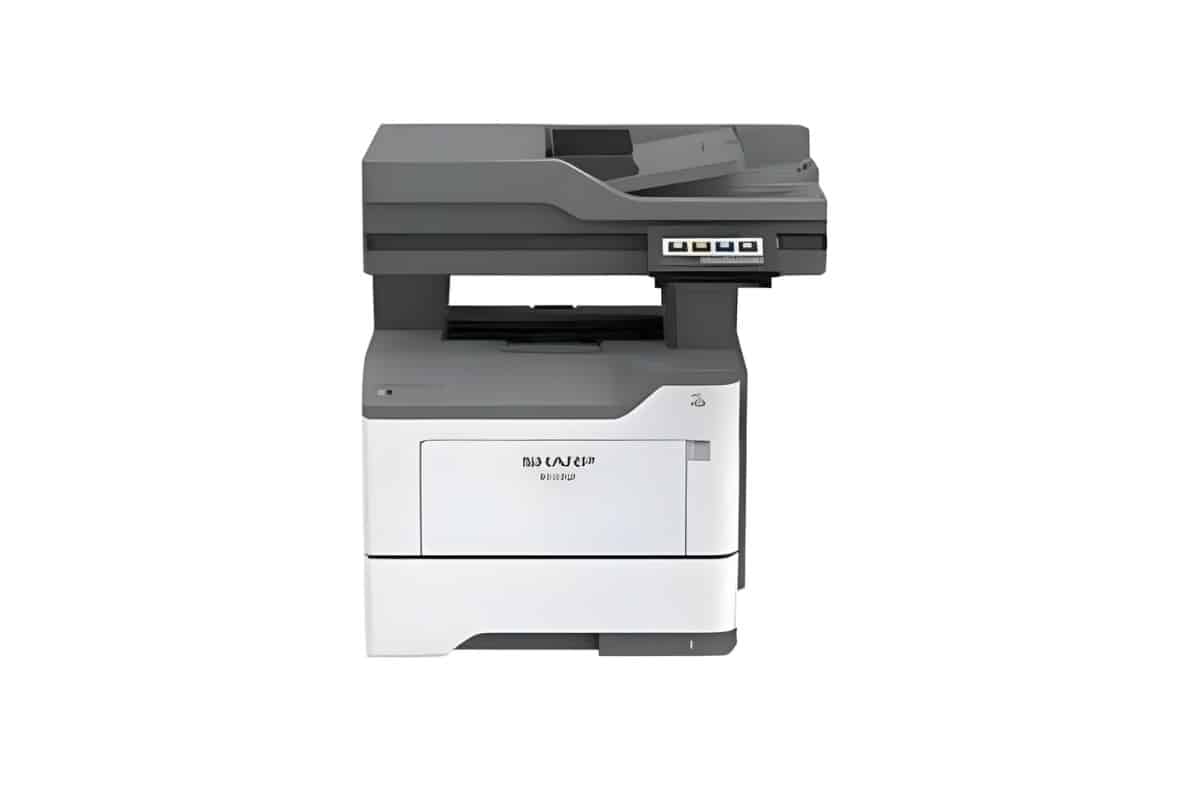 Powers-business-machines-mx-b468f Sharp mx-b468f monochrome multifunction printer with scanner, copier, and fax for office use